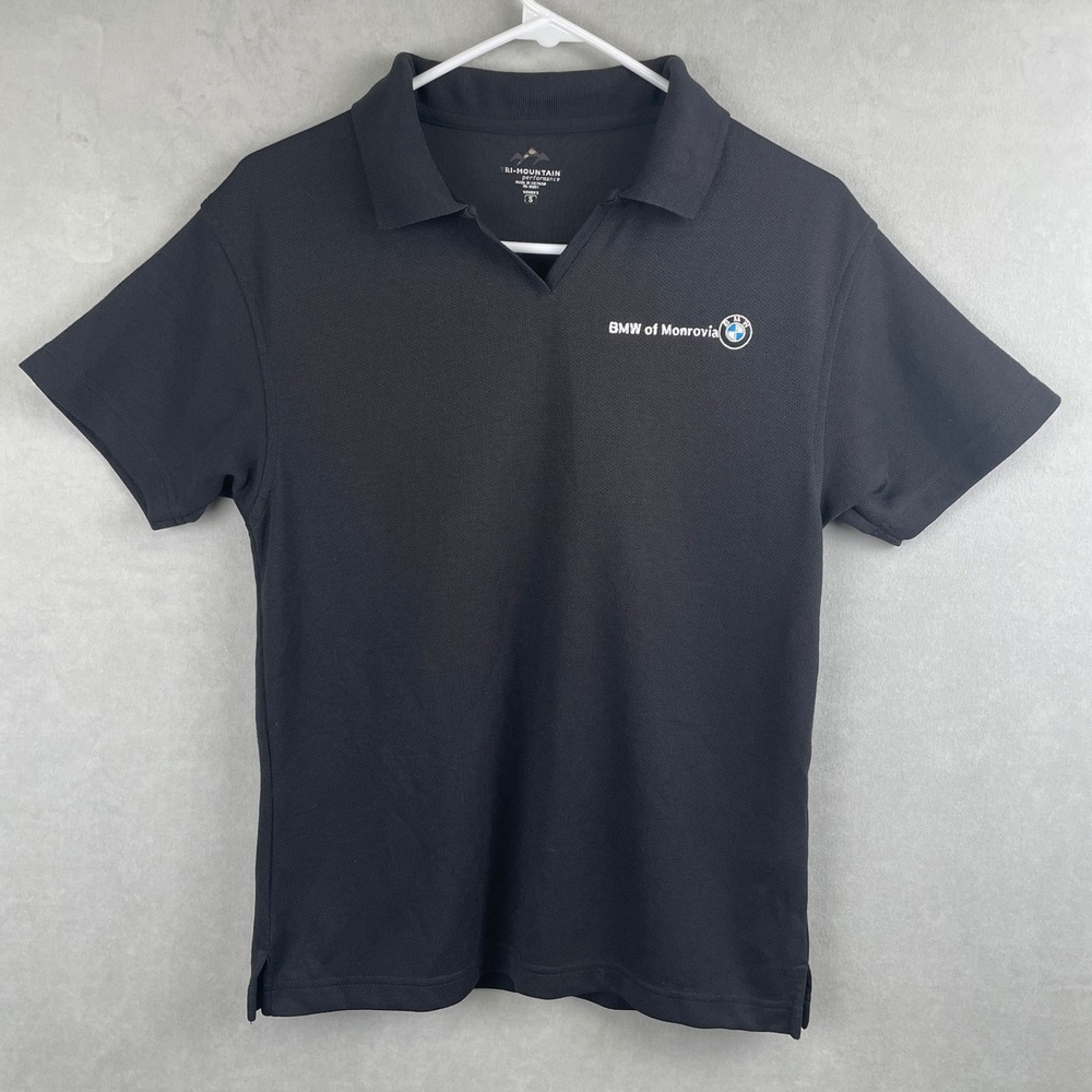 Tri-Mountain Performance Womens Black BMW of Monrovia Polo Shirt S Tech Fabric